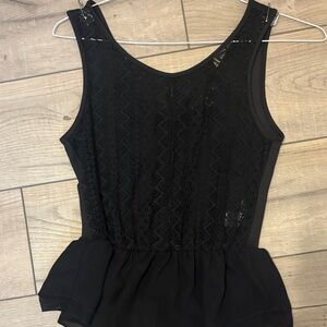 Papaya Black Lace Peplum Tank
